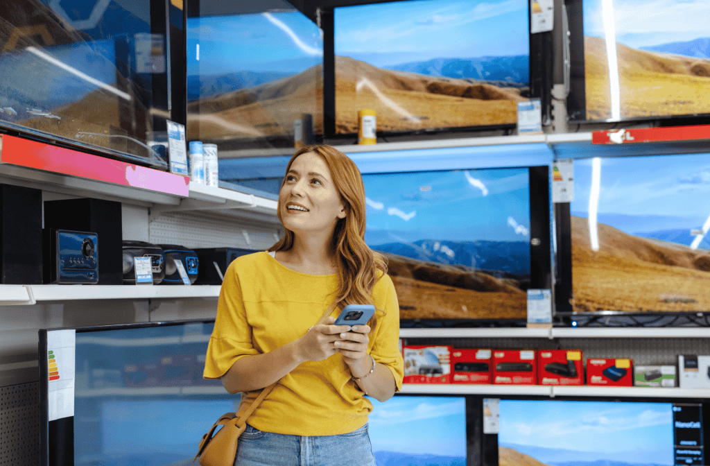 girl in a tech store
